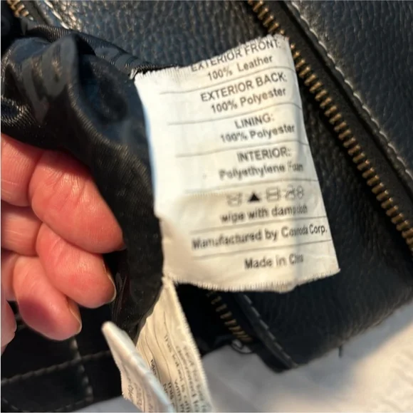 ROOTS black pebbled leather & canvas crossbody bag purse multiple pockets lined - Picture 11 of 15